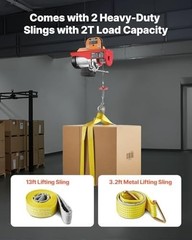 Electric Hoist with Remote Control, 1320LBS Electric Winch, 110V Electric Hoist