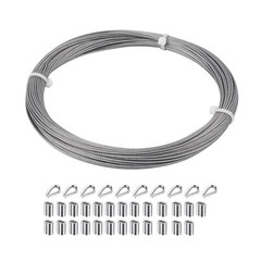1/16 inch Stainless Steel Wire Cable 100FT 7×7 Strand Marine Grade with Fittings