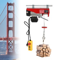 Red PA200 Electric Hoist Winch Hoist Crane Lift Wired Remote Control 440lbs