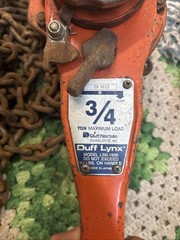 Duff Lynx LSB-1500 3/4 ton 1500 Lbs Ratchet Hoist Orange Shop Engine Puller
