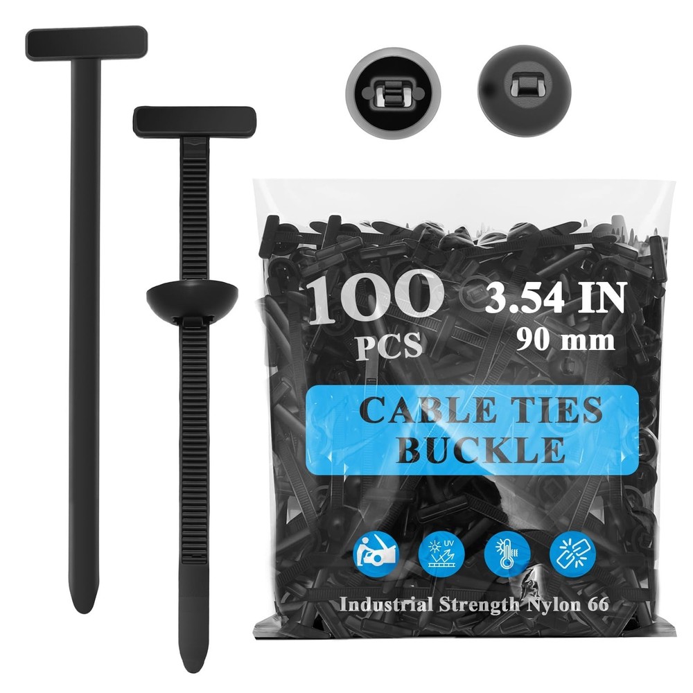 100 Pcs Automotive Universal Nylon Tie Buckles, Heavy-Duty Self-Locking, New …