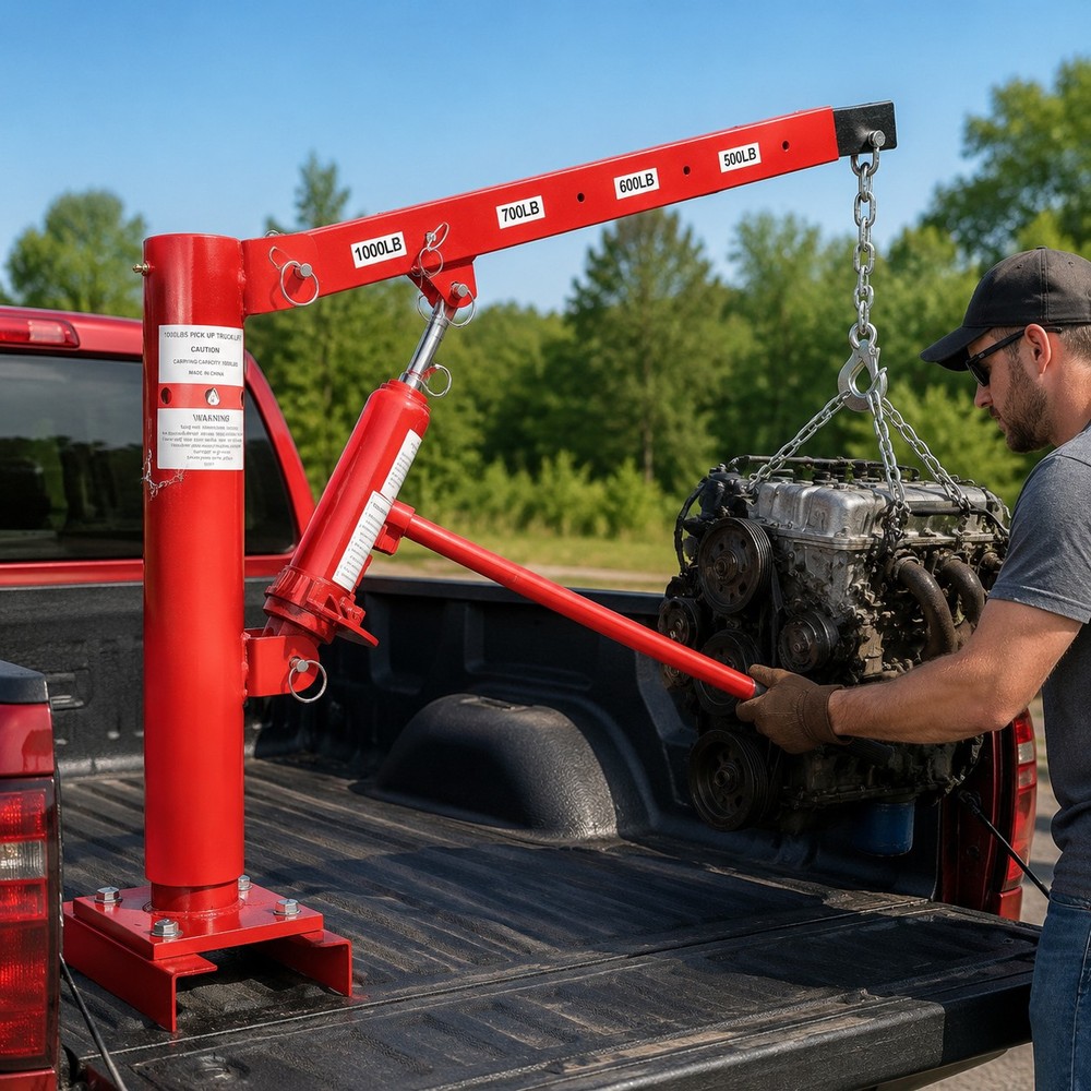 1000lbs Capacity Pickup Truck Extra Hoist Lift Load Jib Crane Lockable Position