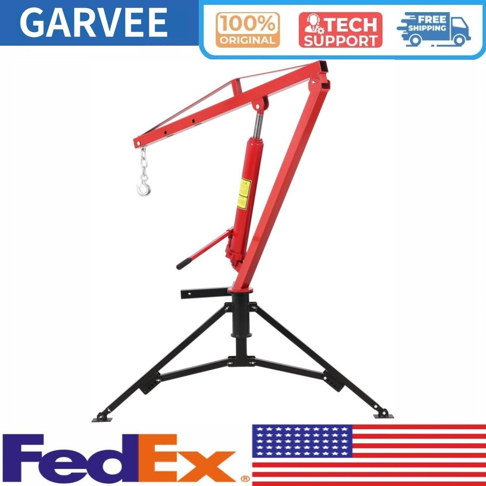 Hydraulic Pickup Truck Crane 1000 Lbs Capacity 360°Swivel Hitch Mounted Crane