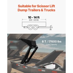 Uimoso 8 Ton Hydraulic Scissor Hoist Kit fit 10-14ft Dump Trailer Bed Body