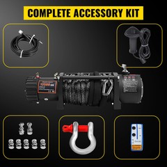 SIHAO 13500LBS 12V Electric Winch Synthetic Rope for 4×4 Truck ATV Off Road