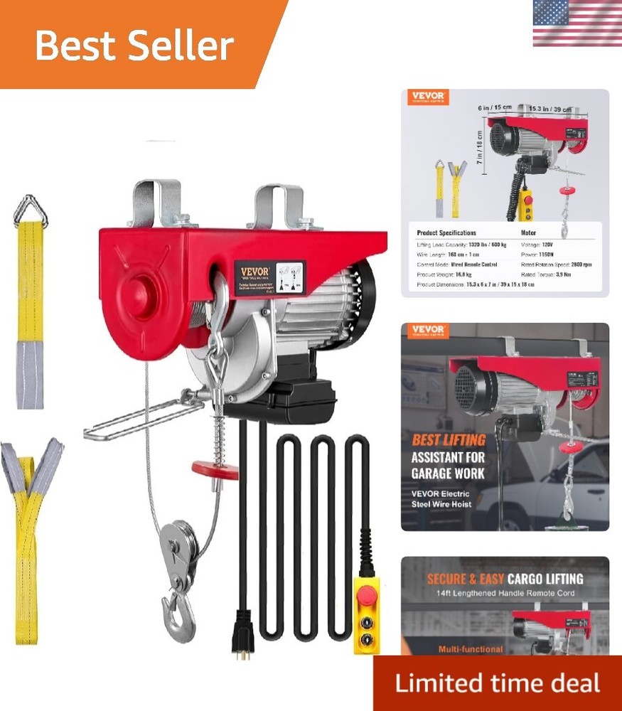 Heavy-Duty Electric Winch with Remote Control – Ideal for Factories & Warehouses