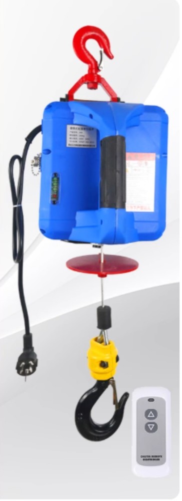 Portable Electric Hoist 220V Mini Crane with Wireless Remote Control for HomeUse