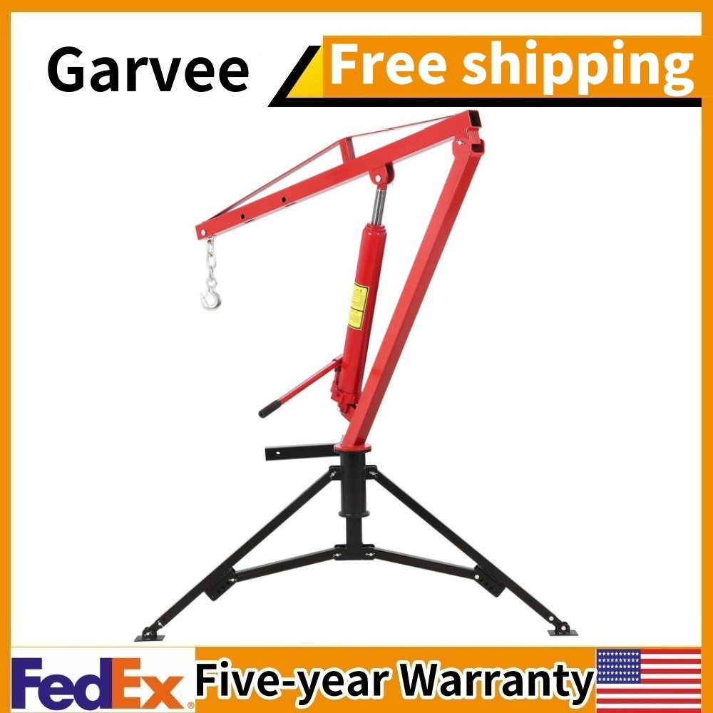 1000 Lbs Capacity Hydraulic Pickup Truck Crane 360°Swivel Hitch Mounted Crane