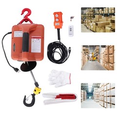 3-in-1 Electric Hoist Winch Portable Crane Lift 660lbs w/Wire & Wireless Remote