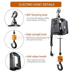 Electric Hoist Winch Portable Electric Winch 1100lbs 500KG Wire Remote Control
