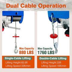 Electric Hoist with Remote Control,1760Lbs Electric Hoist 110 Volt,Electric Hois