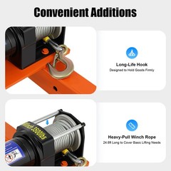 1100 LB Truck-Mounted Crane Hoist Truck-Mounted Crane with 12V Electric Winch