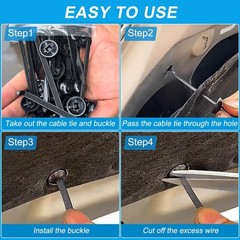 100 Pcs Automotive Universal Nylon Tie Buckles, Heavy-Duty Self-Locking, New …