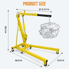 2 Ton Folding Engine Hoist Hydraulic Cherry Picker Shop Crane Hoist Lift 4400lbs