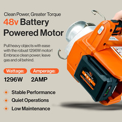Capstan Winch – Cordless Brushless Motor 2000Lb Max Pull Force Portable Li-Ion