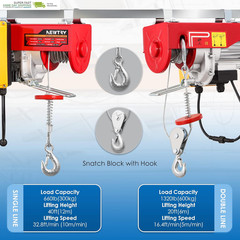NEWTRY 1320Lb Electric Hoist Lift, Wireless & Cable Remote Control Overhead Elec