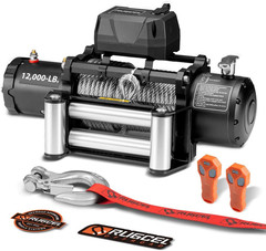 12000lb 12V Truck Waterproof Steel Rope Electric Winch with Roller Fairlead