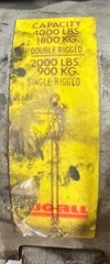Lug-All Hoist Lincoln Precision Model 4 2000 Lb Single Rig 4000lb Double Rig