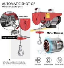 VivoHome Electric Hoist 110V 440 Lbs Winch with Remote VH436 Steel Wire
