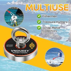 VNDUEEY Magnet Fishing Kit with Rope, Magnets 700 2.95″ 700LBS, Red