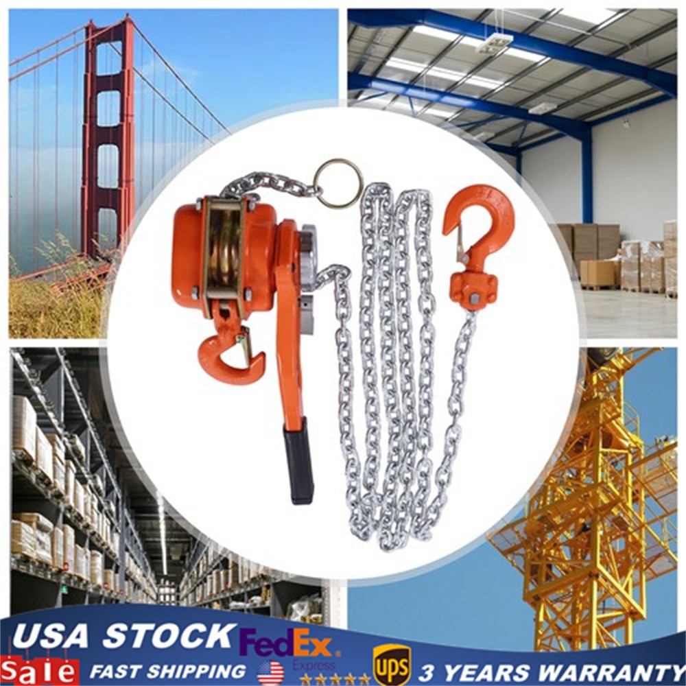 1650LBS 3/4 Ton 10ft Lever Block Chain Hoist Ratchet Type Come Along Puller !.