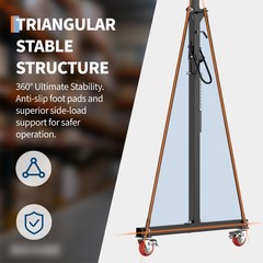 Adjustable 1 Ton / 2 Ton (2200/4400 lbs) Portable Garage Try Crane 12-Position