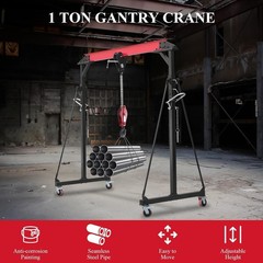1Ton 8-12 FT H Gantry Crane 2200LBS Steel Hoist Shop Crane Lift Garage Hoist US