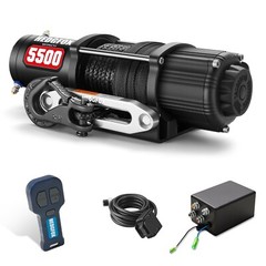 5500 lb UTV ATV Electric Winch 12V Waterproof with Synthetic Rope H… Fast Ship