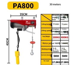 Electric Hoist Small Crane 220V Compact Hoist Wireless Remote Control