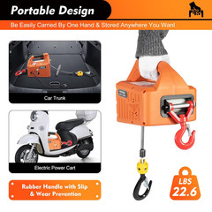 1500LBS, 3 in 1 Electric Cable Hoist 110V 25 FT Electric Hoist Crane W/Overload