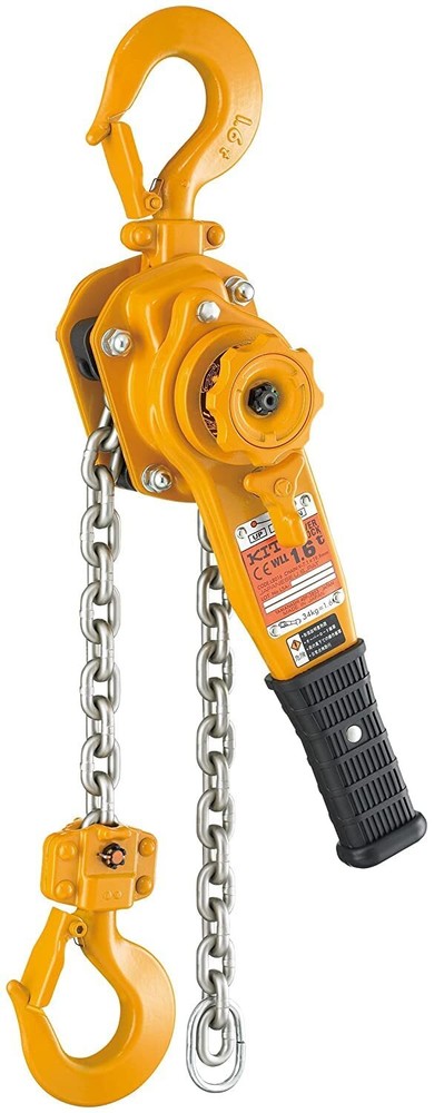 Kito compact lever block LB008L5 0.8 ton 1.5 m Lever Length 245mm 5.7kg Yellow