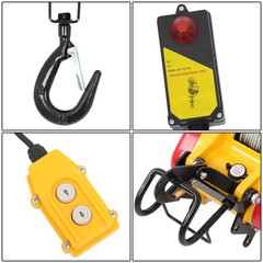 1100lbs 500kg 2in1 Portable Electric Hoist Winch Wire & Wireless Remote Control