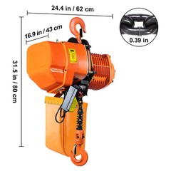 VEVOR 2 Ton Electric Chain Hoist Three Phase Crane Hoist 4400lbs Load 20 ft Lift