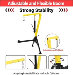Truck Jib Crane 4500lb Capacity, Foldable Adjustable Arm&Height,Galvanized Steel
