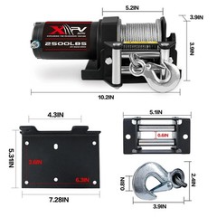 2500lbs Electric Winch 12V Waterproof Steel Cable with Wired Remote Control