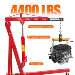 2 Ton Folding Hydraulic Engine Hoist 4400 Lb Cherry Picker With 6 Casters