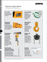 HARRINGTON NER ELECTRIC CHAIN HOIST, 2 TON CAPACITY 20 FT. LIFT