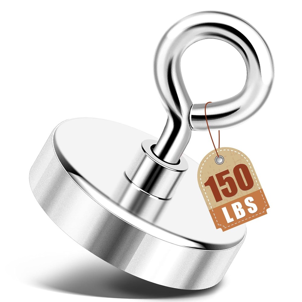 DIYMAG Neodymium Fishing Magnets, 150lbs 36mm(1.42 inches), Single Hole