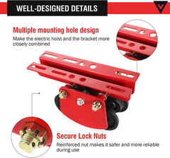 Electric Hoist Manual Trolley 1Ton Heavy Duty 2205LBS Capacity for PA600 to PA10