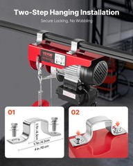 VEVOR Electric Hoist 440lbs Crane Winch with Wireless Remote Control 480W 110V