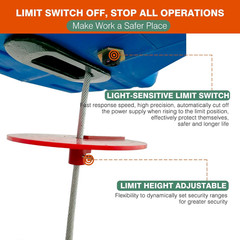 1100Lb 3-in-1 Electric Hoist Winch with Remote Control, 26Ft Lift Height