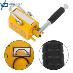 220lbs / 100 kg Magnetic Lifter Lifting Magnet Hoist 2.5 Safety Factor Yellow
