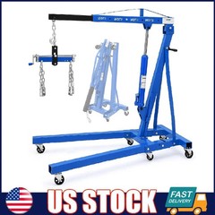 2 Ton/4400lbs Hydraulic Engine Hoist Folding Shop Crane Cherry Picker with Lever