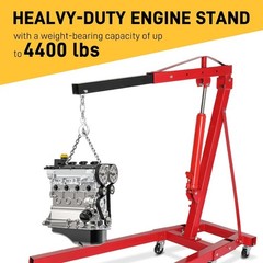 4400LBS Folding Heavy-Duty Cherry Picker 2 Ton Hydraulic Engine Hoist Crane