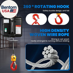 3 in 1 Electric Hoist Winch 1,100Lb Wireless Remote Control, Cable Remote Contro