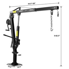 Hydraulic Pickup Truck Crane Hoist Jib Crane 2000 lbs 360° Swivel Hoist Lift