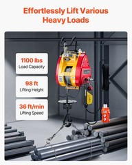 Uimoso Dual-Mode Electric Hoist Winch with 1100LBS Capacity and Remote Control