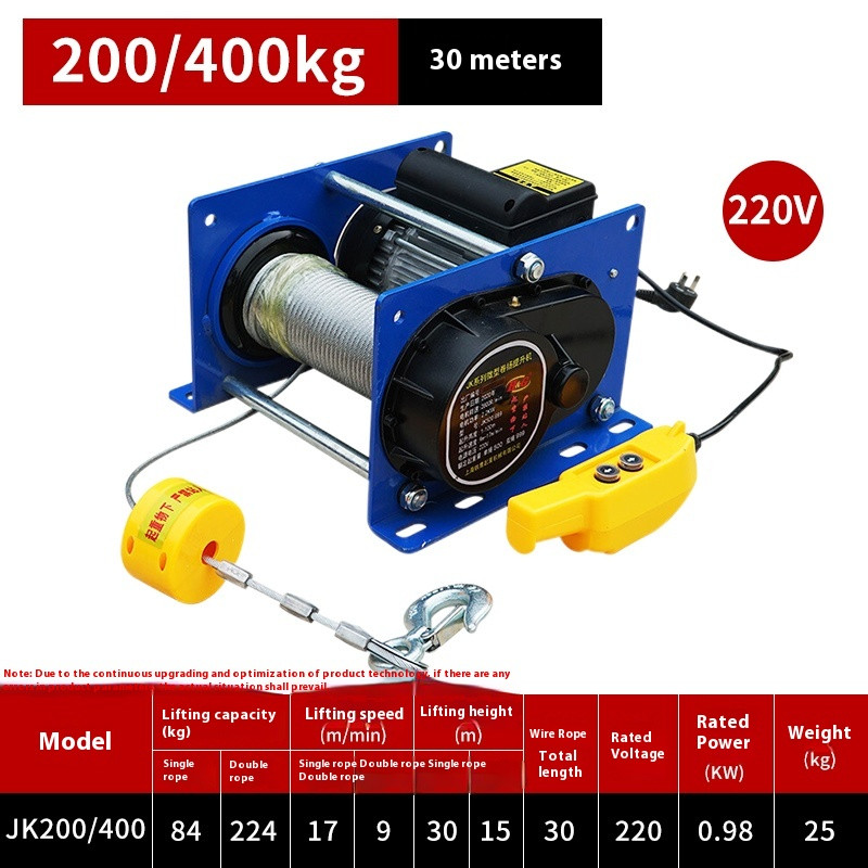 Small Wire Rope Remote Control Electric Fast Lifting and Lowering Winches