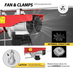 1320 Lbs Winch with Remote Control, Zinc-Plated Steel Wire Hoist for Garage, War