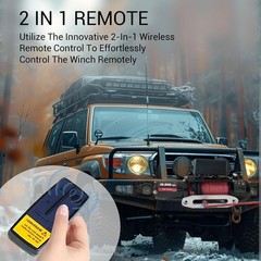 6.6HP 10000 lb Electric Winch Truck 85ft Synthetic Rope Waterproof with Remote